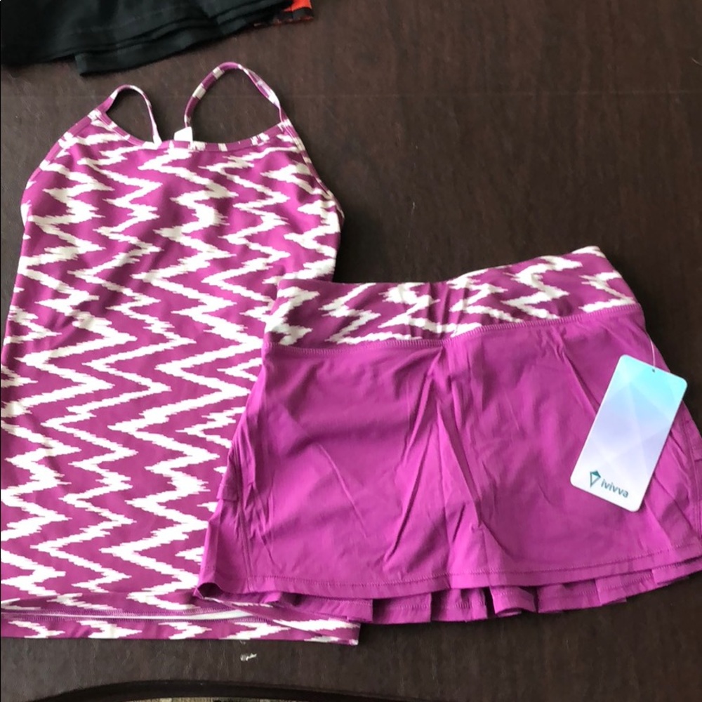 Girls Ivivva Tennis Skirt and tank